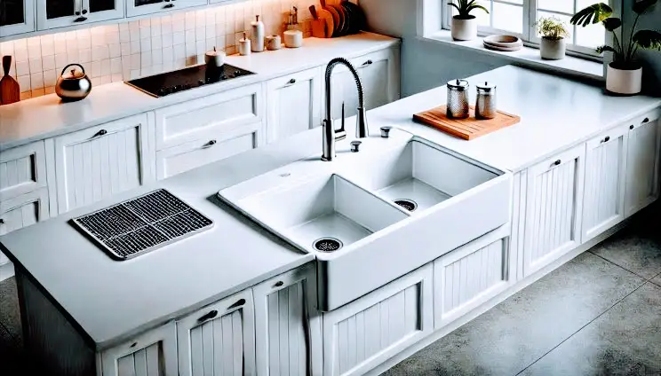 Double Bowl White Sink