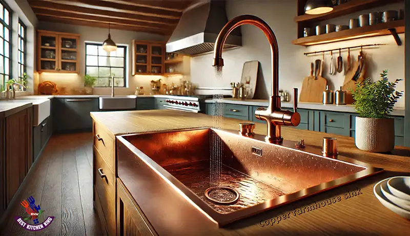 Copper farmhouse sink